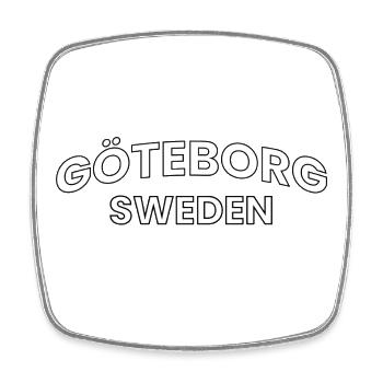 Göteborg Sweden Typographic Round Text - Square fridge magnet - white - Front