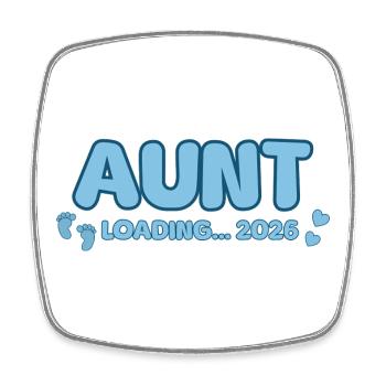 Aunt Loading 2026 - Viereckiger Kühlschrankmagnet - Weiß - Vorne
