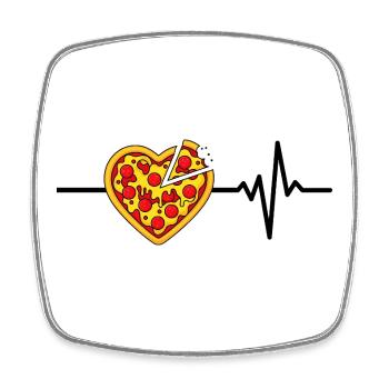 Pizza Is My Life, Heartbeat, Foodie, Love - Square fridge magnet - white - Front