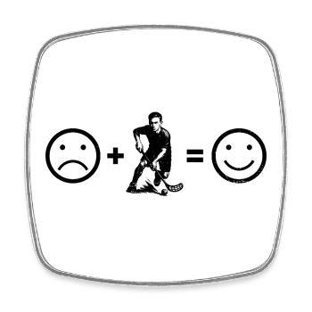 Kurz und klar Floorball - Viereckiger Kühlschrankmagnet - Weiß - Vorne