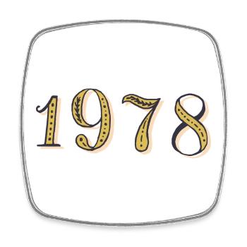 1978 Vintage 1978 Birthday Gift - Square fridge magnet - white - Front