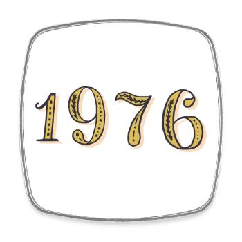 1976 Vintage 1976 Birthday Gift - Square fridge magnet - white - Front