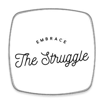 Embrace The Struggle - Motivation Retro Black - Square fridge magnet - white - Front