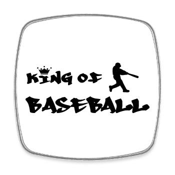 Der König des Baseballs - Viereckiger Kühlschrankmagnet - Weiß - Vorne