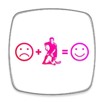 Motif floorball avec valeur de reconnaissance - Magnet carré - blanc - Devant