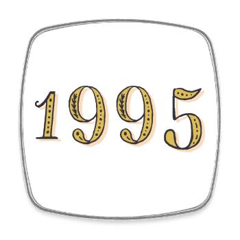 Cadeau d’anniversaire 1995 Vintage 1995  - Magnet carré - blanc - Devant