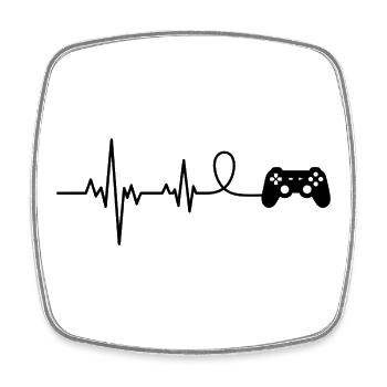Game Controller Gamer Heartbeat Funny - Square fridge magnet - white - Front
