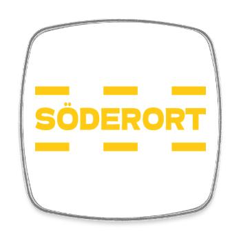 Söderort - Stockholm - Viereckiger Kühlschrankmagnet - Weiß - Vorne