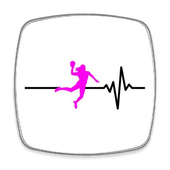 HANDBALLERIN HERZSCHLAG PINK HANDBALL ADRENALIN - Viereckiger Kühlschrankmagnet - Weiß - Vorne