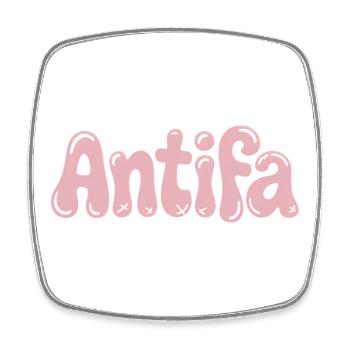 Antifa - Produits dérivés antifascistes - Magnet carré - blanc - Devant