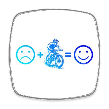 Clear mountain bike motif for every day - Square fridge magnet - white - Front