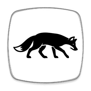 Animal renard - Magnet carré - blanc - Devant