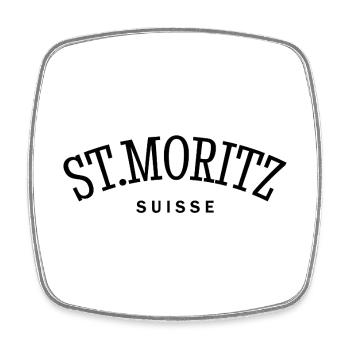 St. Moritz - Suisse - Switzerland - Swiss - Magnet carré - blanc - Devant