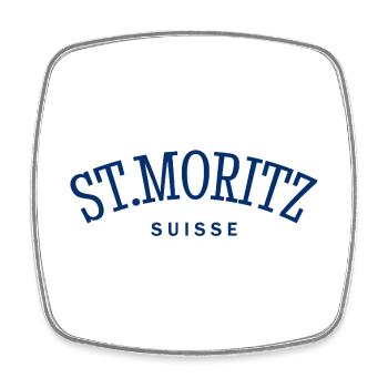St. Moritz - Suisse - Switzerland - Swiss - Square fridge magnet - white - Front