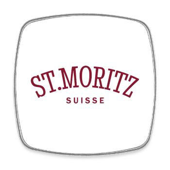 St. Moritz - Suisse - Switzerland - Swiss - Magnet carré - blanc - Devant
