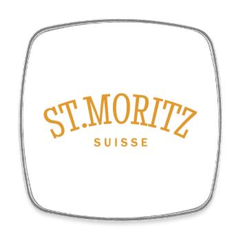St. Moritz - Suisse - Switzerland - Swiss - Magnet carré - blanc - Devant