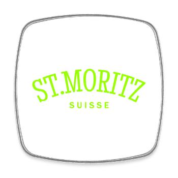 St. Moritz - Suisse - Switzerland - Swiss - Square fridge magnet - white - Front