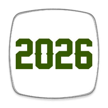 2026 - Square fridge magnet - white - Front