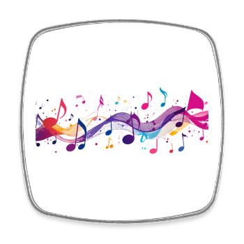 Bunte Notenströme Musik Instrumente Noten Klang - Viereckiger Kühlschrankmagnet - Weiß - Vorne