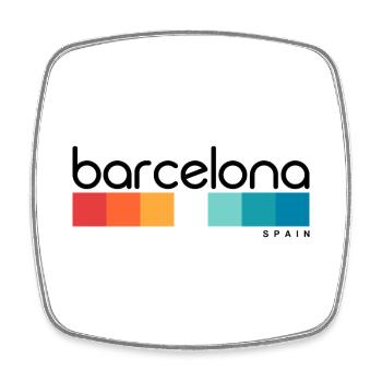 Barcelona - Spain - Spain - España - Square fridge magnet - white - Front
