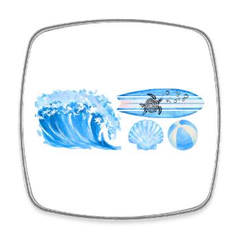 Ocean Vibe - Square fridge magnet - white - Front