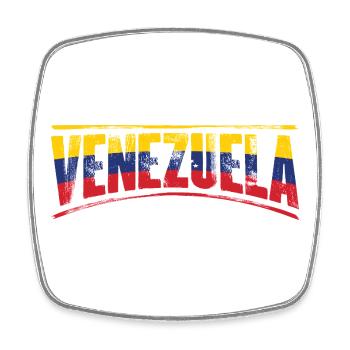 Venezuela in Tricolor Font - Square fridge magnet - white - Front