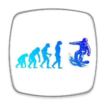 Modernes Snowboard Artwork - Viereckiger Kühlschrankmagnet - Weiß - Vorne