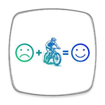 Simple mountain bike timeless design - Square fridge magnet - white - Front