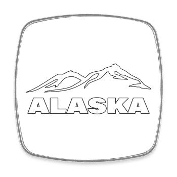 ALASKA - Viereckiger Kühlschrankmagnet - Weiß - Vorne