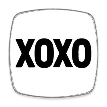 Mignon teckel XOXO Dog Love Design - Magnet carré - blanc - Devant