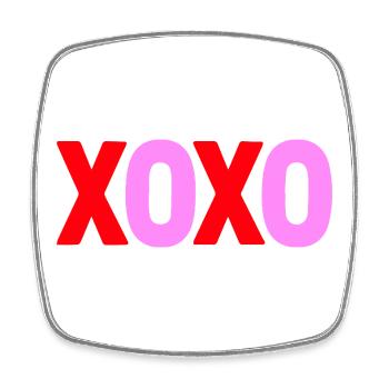 XOXO Love Valentine Conception de texte - Magnet carré - blanc - Devant