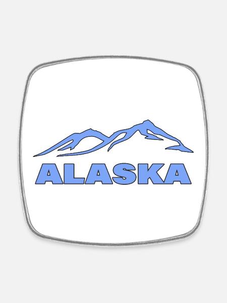Alaska - Magnet carré - blanc