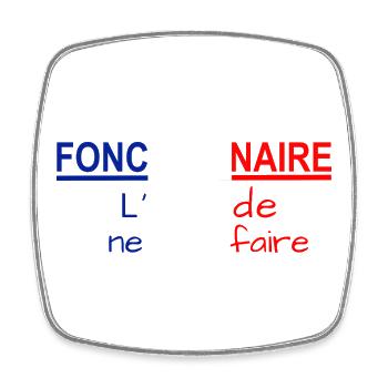 t_fonctionnaire2 - Square fridge magnet - white - Front