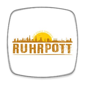 Ruhrpott Skyline - Square fridge magnet - white - Front