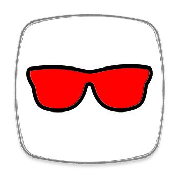 Sunglasses - Square fridge magnet - white - Front