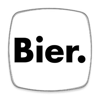 Bière. - Magnet carré - blanc - Devant