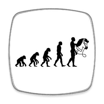 EVOLUTION HOBBYHORSING! STECKENPFERD LIEBE - Viereckiger Kühlschrankmagnet - Weiß - Vorne