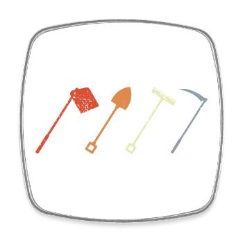 Outils de fermier - Magnet carré - blanc - Devant