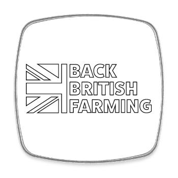 Back British Farming Logo - Magnet carré - blanc - Devant