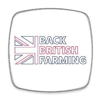 Back British Farming Emblem - Square fridge magnet - white - Front