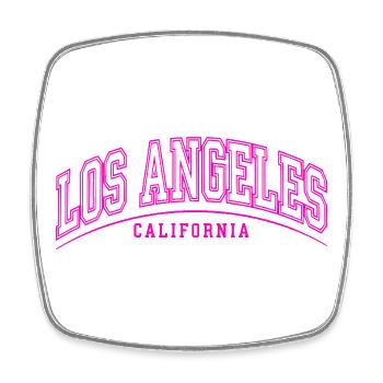 Los Angeles Neon Pink Lettering - Viereckiger Kühlschrankmagnet - Weiß - Vorne