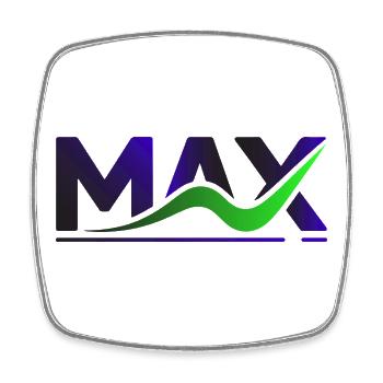 MAX Wave Gradient Logo Tee - Square fridge magnet - white - Front