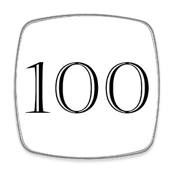 100. 100 JAHRE. 100-JÄHRIGES JUBILÄUM. GEBURTSTAG 100 - Viereckiger Kühlschrankmagnet - Weiß - Vorne