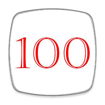 100. 100 JAHRE. 100-JÄHRIGES JUBILÄUM. GEBURTSTAG 100 - Viereckiger Kühlschrankmagnet - Weiß - Vorne