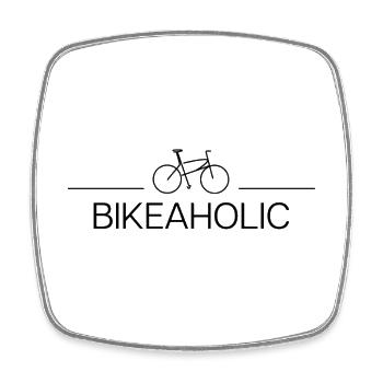 Bikeaholic – Spruch für Rennrad & Radsport Fans - Viereckiger Kühlschrankmagnet - Weiß - Vorne