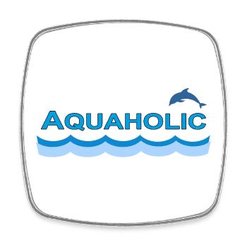 AQUAHOLIC - Square fridge magnet - white - Front