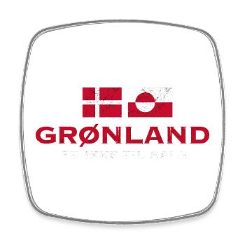 Greenland Flag Distress Unity - Square fridge magnet - white - Front