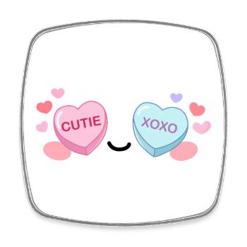Candy Eyes Kawaii – Sweet Valentine Eyes - Square fridge magnet - white - Front