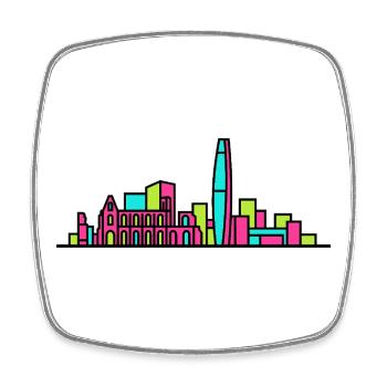 Reading City Skyline Blade Building Modern Art - Square fridge magnet - white - Front