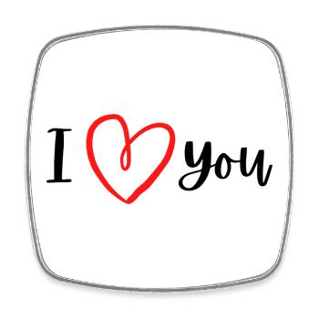 I love you. - Magnet carré - blanc - Devant